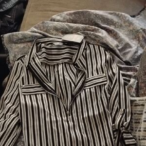 Black and White Striped Mid Length Dress